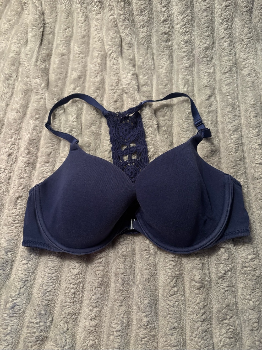 Victoria's Secret Navy Lace Racerback Molded Bra
